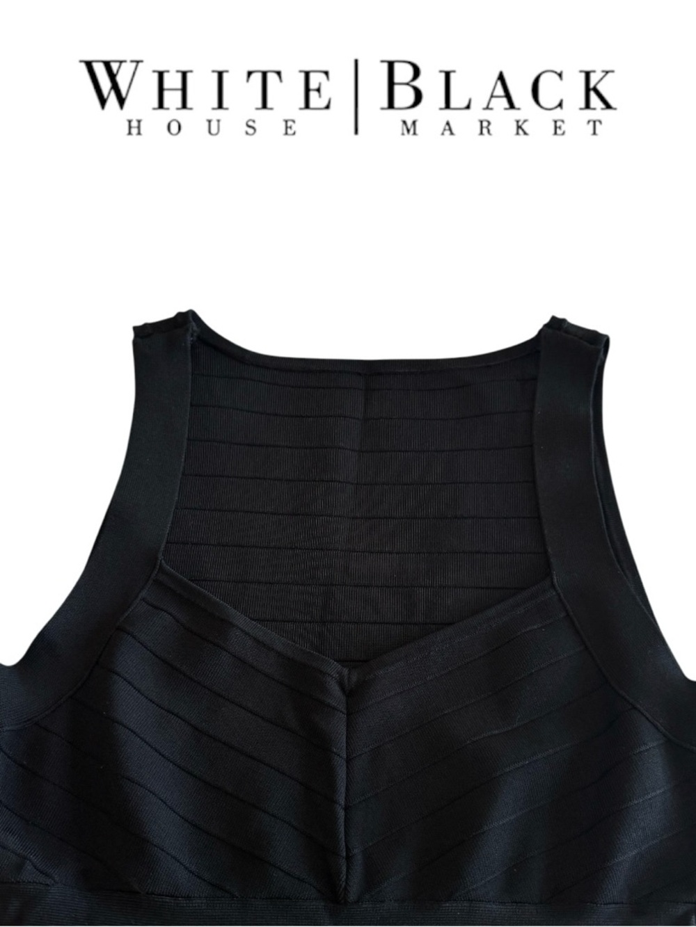 White House Black Market V-Neck Corset-Style Bandage Tank Top - Picture 2 of 7